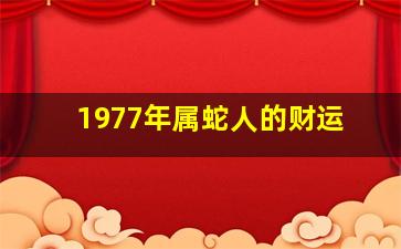 1977年属蛇人的财运