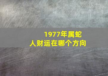 1977年属蛇人财运在哪个方向