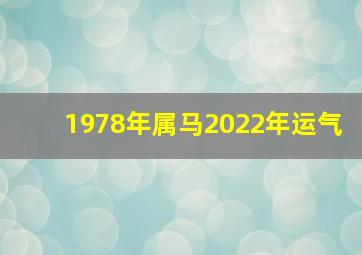 1978年属马2022年运气