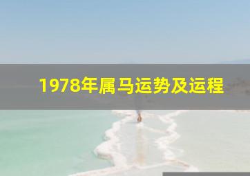 1978年属马运势及运程