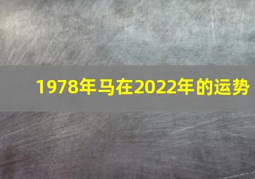 1978年马在2022年的运势