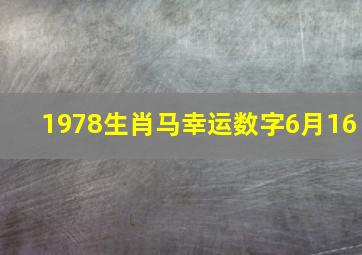 1978生肖马幸运数字6月16