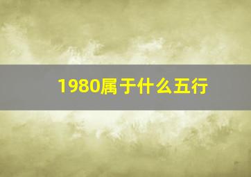 1980属于什么五行