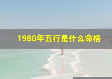 1980年五行是什么命格