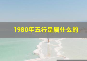 1980年五行是属什么的