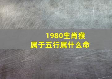 1980生肖猴属于五行属什么命