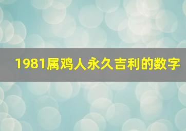 1981属鸡人永久吉利的数字