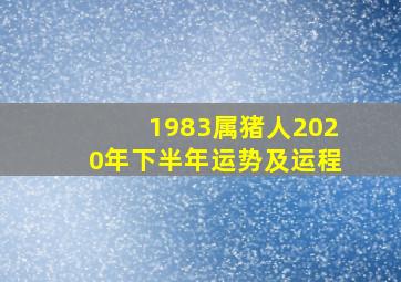 1983属猪人2020年下半年运势及运程