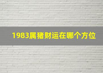 1983属猪财运在哪个方位