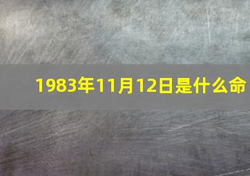 1983年11月12日是什么命