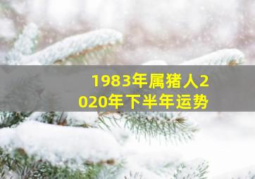 1983年属猪人2020年下半年运势