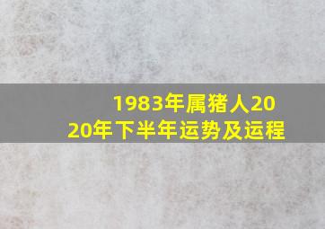 1983年属猪人2020年下半年运势及运程