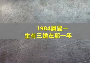 1984属鼠一生有三婚在那一年