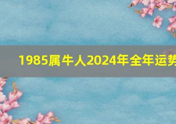 1985属牛人2024年全年运势