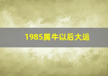 1985属牛以后大运