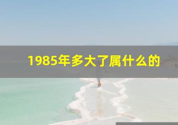 1985年多大了属什么的