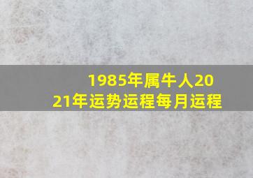 1985年属牛人2021年运势运程每月运程