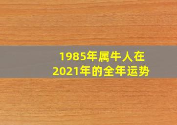 1985年属牛人在2021年的全年运势