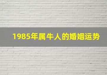 1985年属牛人的婚姻运势