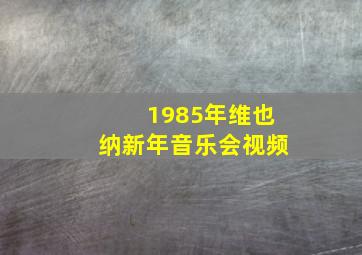 1985年维也纳新年音乐会视频