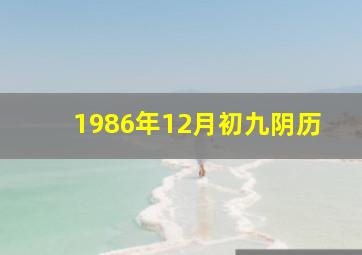 1986年12月初九阴历