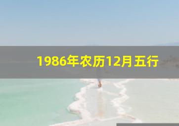 1986年农历12月五行