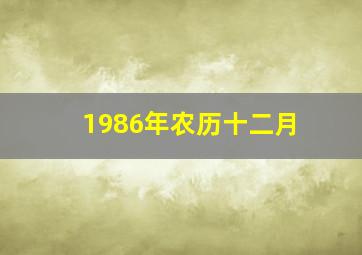 1986年农历十二月