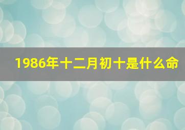 1986年十二月初十是什么命