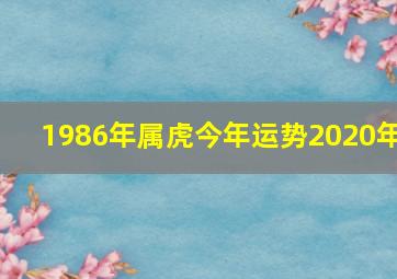 1986年属虎今年运势2020年