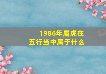 1986年属虎在五行当中属于什么