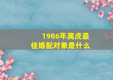 1986年属虎最佳婚配对象是什么