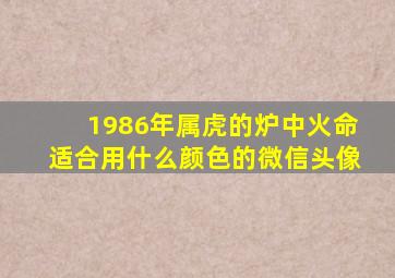 1986年属虎的炉中火命适合用什么颜色的微信头像