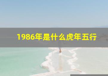 1986年是什么虎年五行