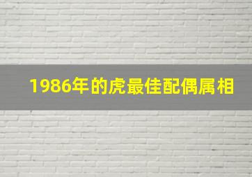 1986年的虎最佳配偶属相