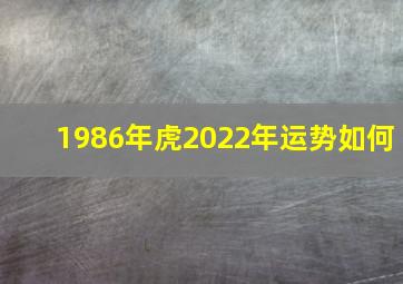 1986年虎2022年运势如何