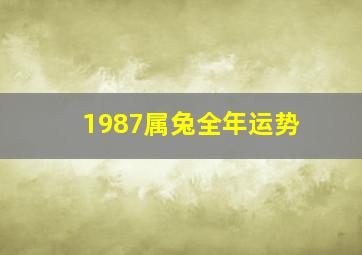 1987属兔全年运势