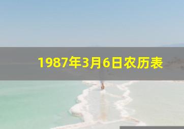 1987年3月6日农历表