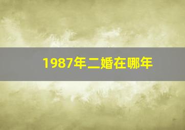 1987年二婚在哪年