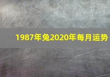 1987年兔2020年每月运势