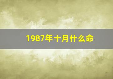 1987年十月什么命