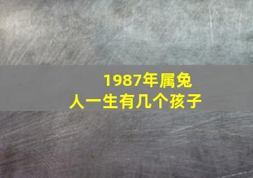 1987年属兔人一生有几个孩子