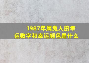 1987年属兔人的幸运数字和幸运颜色是什么