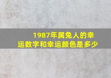 1987年属兔人的幸运数字和幸运颜色是多少