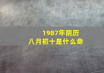 1987年阴历八月初十是什么命