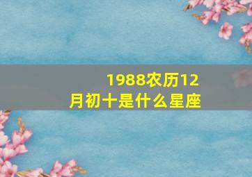 1988农历12月初十是什么星座