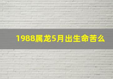 1988属龙5月出生命苦么