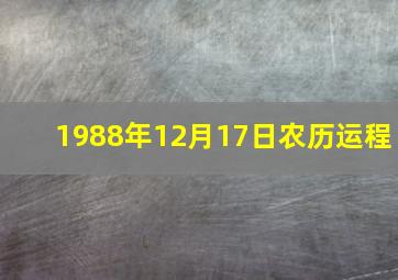 1988年12月17日农历运程