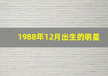 1988年12月出生的明星