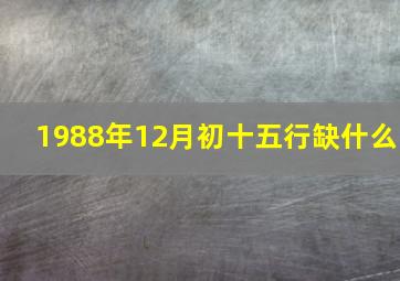 1988年12月初十五行缺什么