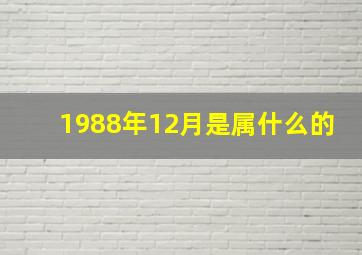 1988年12月是属什么的